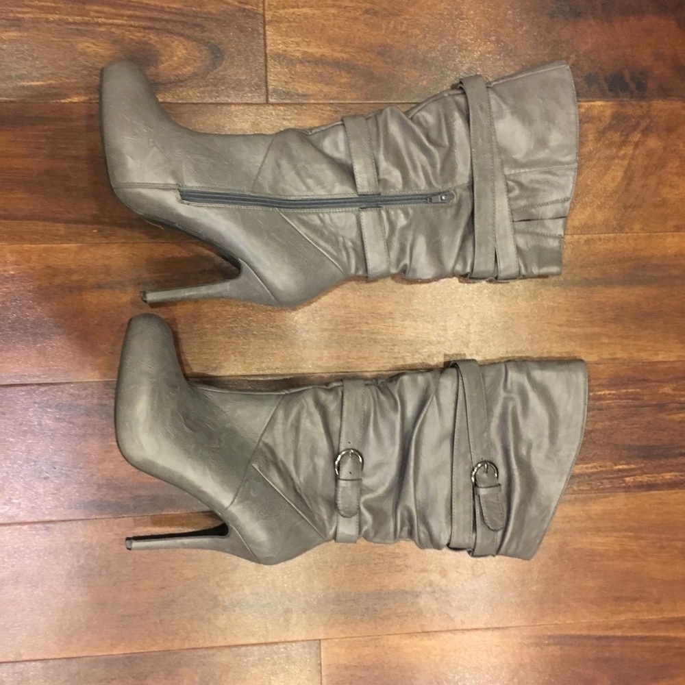 Gray high heel boots, size 9. Barely worn.